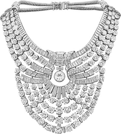 Collier en platine et diamants, 1939 Commande spciale ralise pour Sa Majest la reine Nazli dgypte - Collection Van Cleef & Arpels