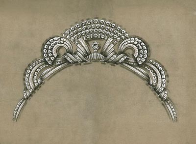 Dessin prparatoire du collier de la reine Nazli dgypte, 1939 - Archives Van Cleef & Arpels