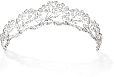 La tiare Ombelles de Bouvheron en platine et diamants de 1904