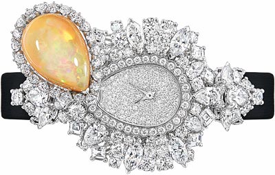 Dior Majestueuse Opal High Jewellery Timepiece - 750/1000 white gold, diamonds and light brown opal - Quartz movement - Ref.: JOLY93025