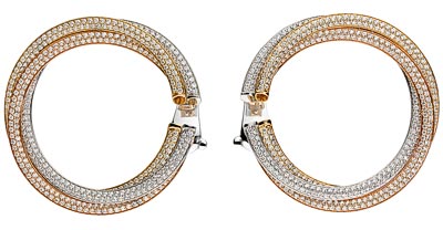 Cartier Original Trinity - Boucles d’oreilles Trinity Grand modèle 3 ors pavées diamants (826 diamants / 4.70 carats)