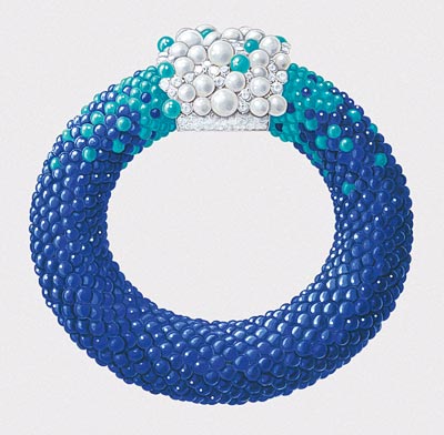 Bracelet Rouleau Azur : Gouach