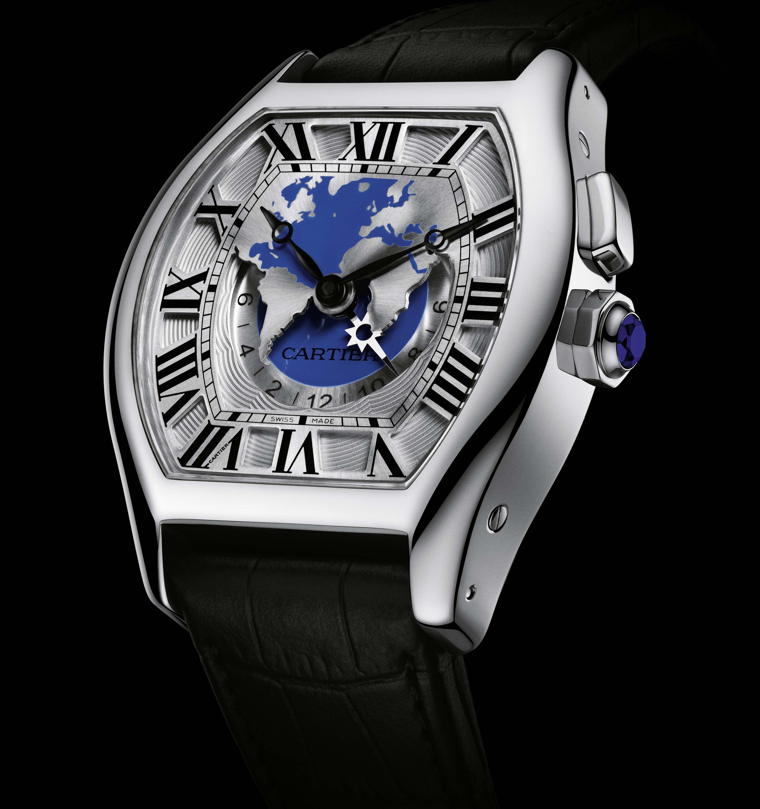 Cartier Tortue multiple time zone watch 