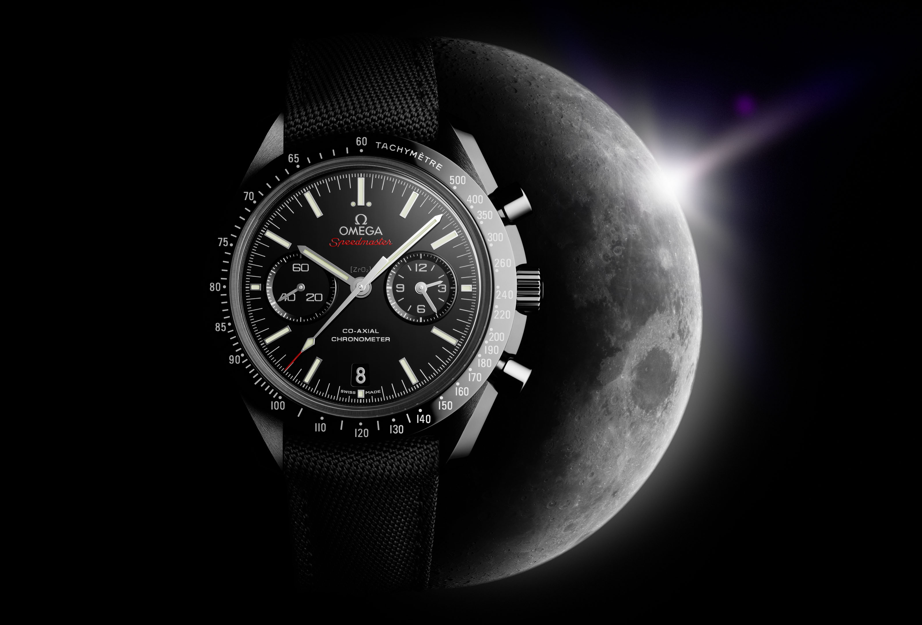 omega moon watch black