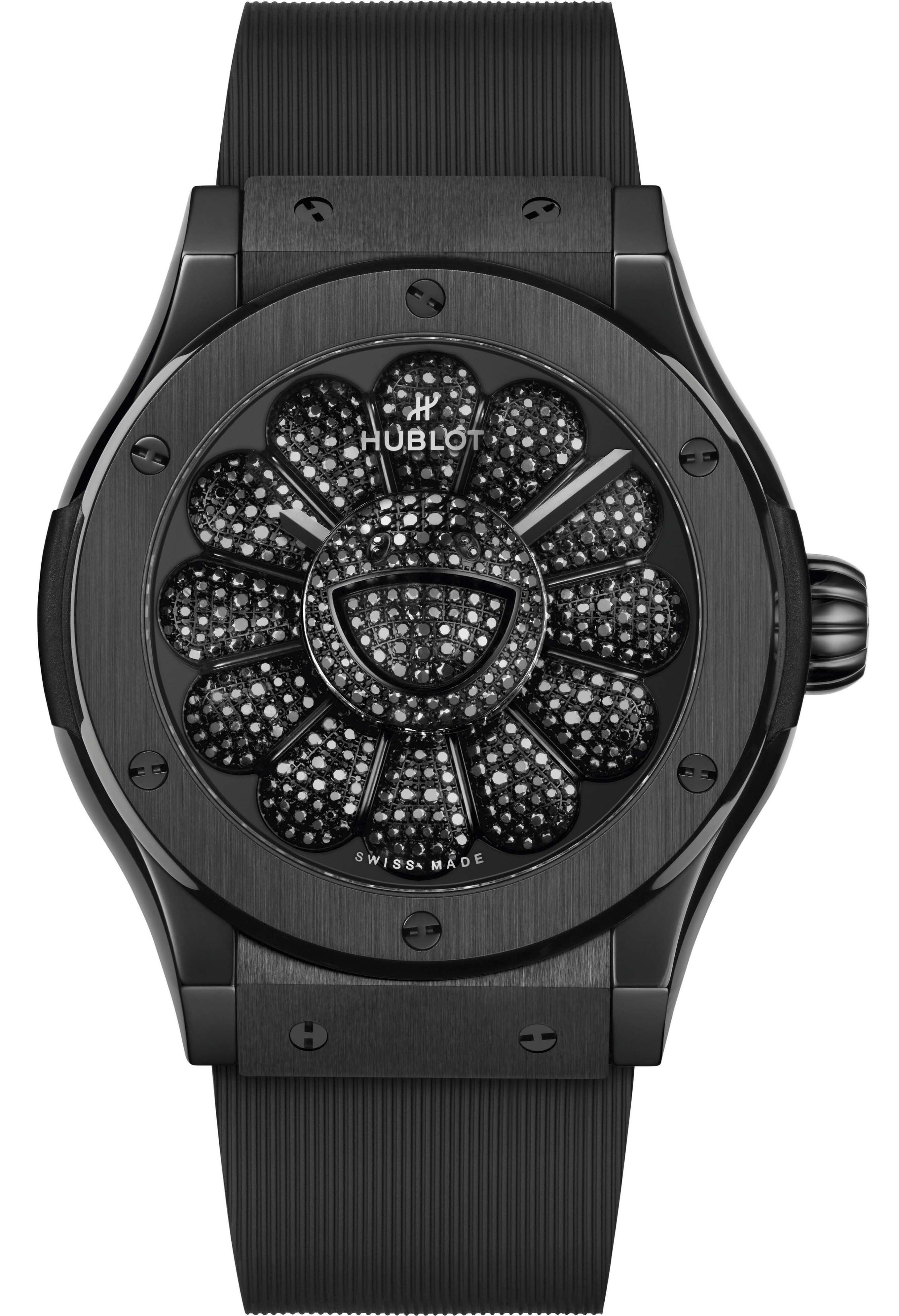 La Cote des Montres: The Hublot Classic Fusion Takashi Murakami All Black  watch - When a watch becomes a work of art - The smiling flower