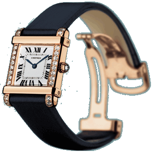 Lot-Art | CARTIER - Montre “Santos Dumont” - Cadran gris à fond rayonnant - Chiffres  romains et