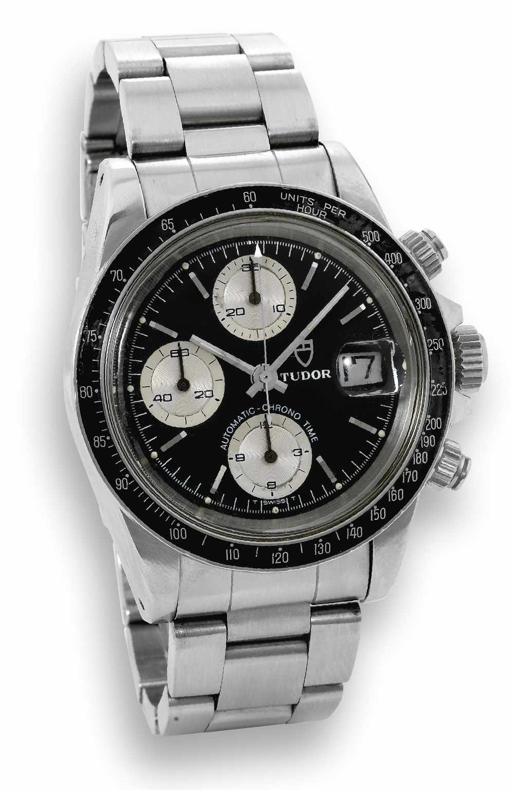 La Cote des Montres : Enchères Ref. 94200, Chrono Time Tudor, “Oyster-date  - Automatic - Chrono Time, ” Ref. 94200, case made by Rolex, Geneva. Made  circa 1985. Fine, self-winding, water resistant