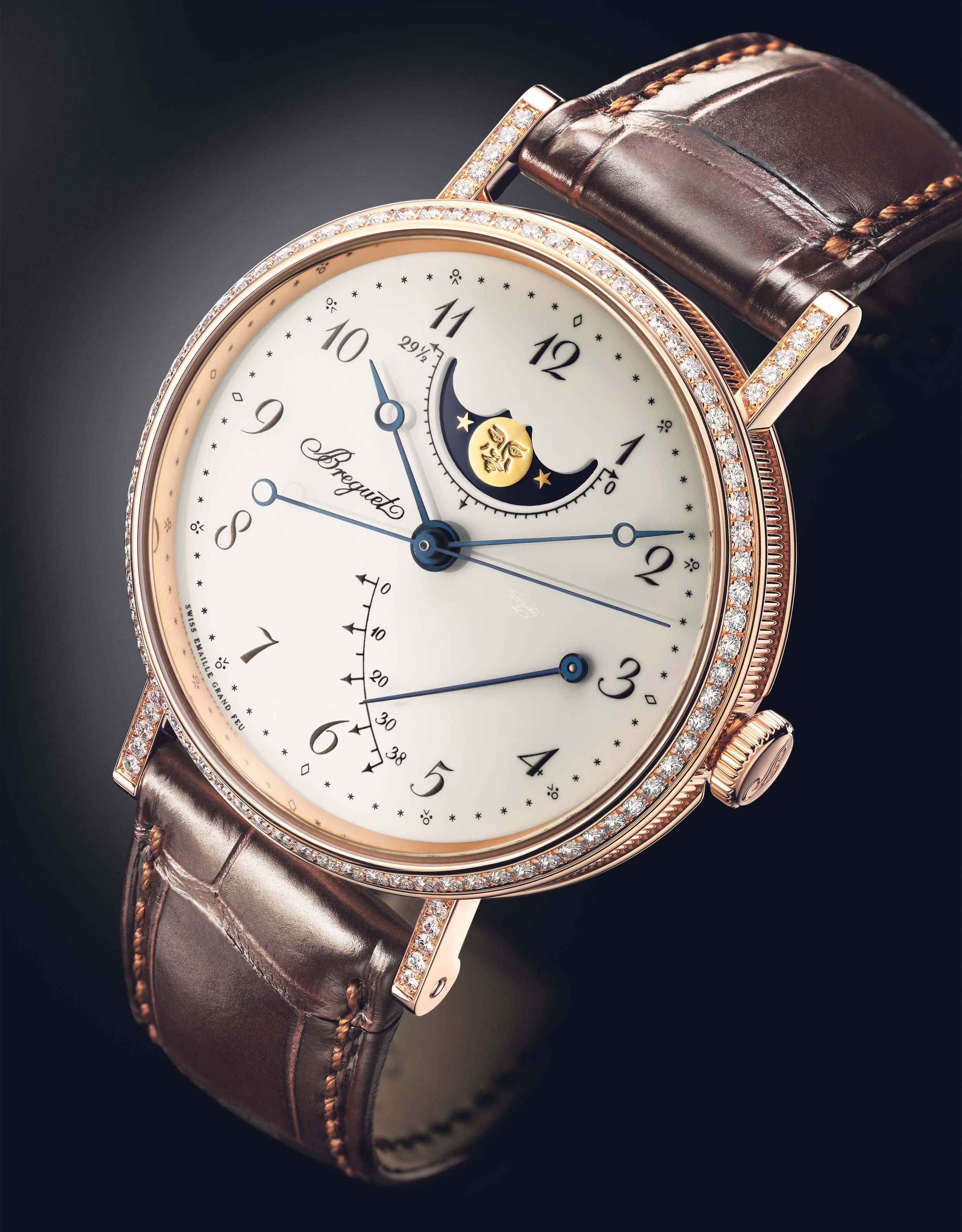 La Cote des Montres La montre Breguet Classique Phases de Lune 7787 guillochée, émail grand