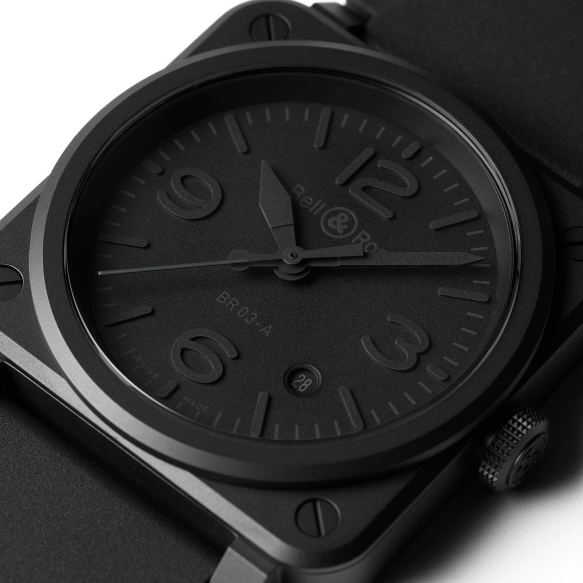 Bracelet Cuir Gris Pour Bell & Ross BR-01/BR-03 - 24mm - Grain Alligator