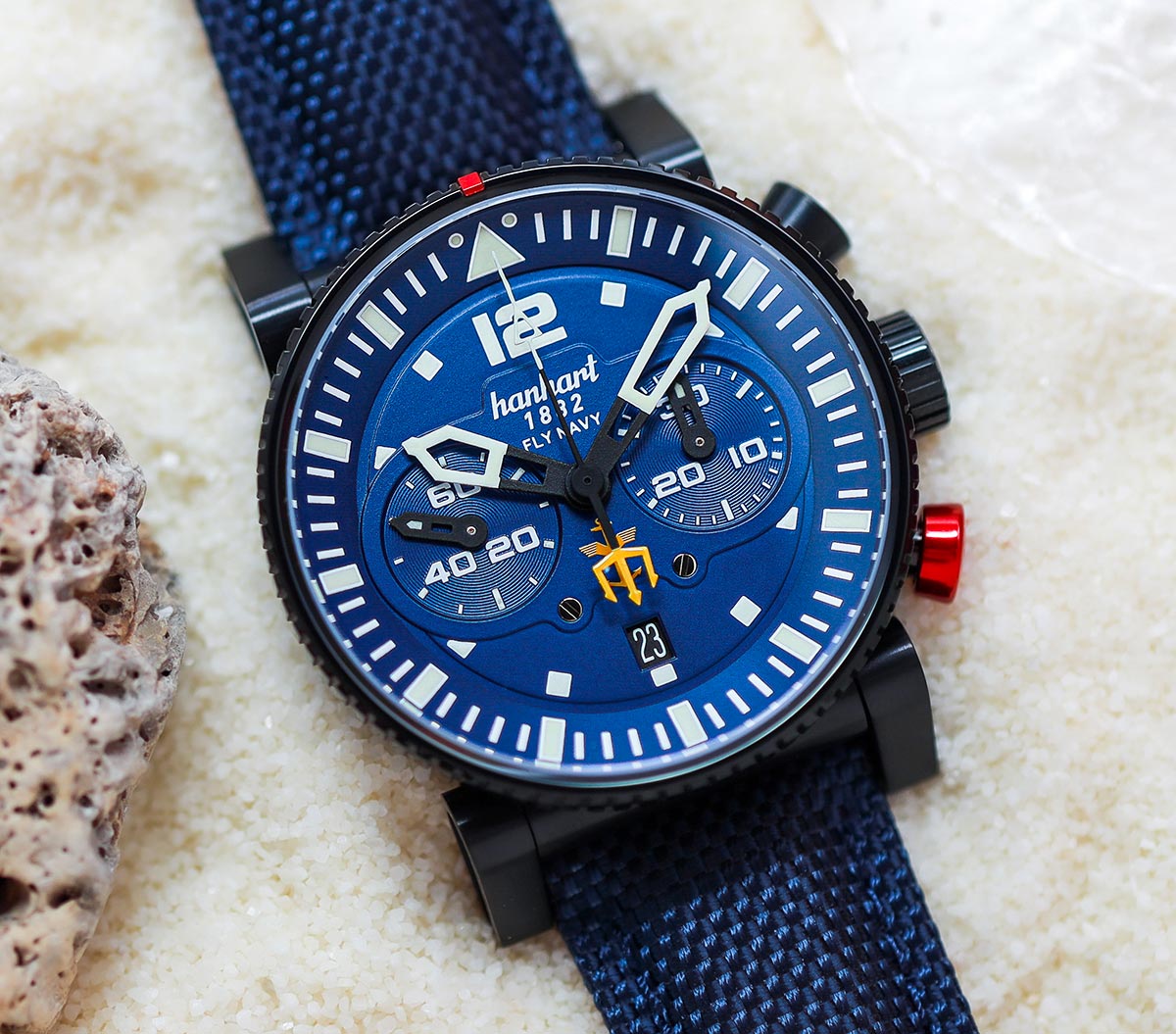 La Cote des Montres : La montre Hanhart Primus “Fly Navy” - pour les ...