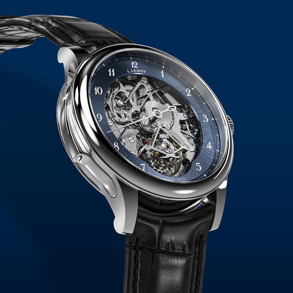Montre Homme SQUELETTE SKYLINE – Boîtier Acier Inoxydable 43mm, Cadran Squelette, Mouvement Mécanique Manuel