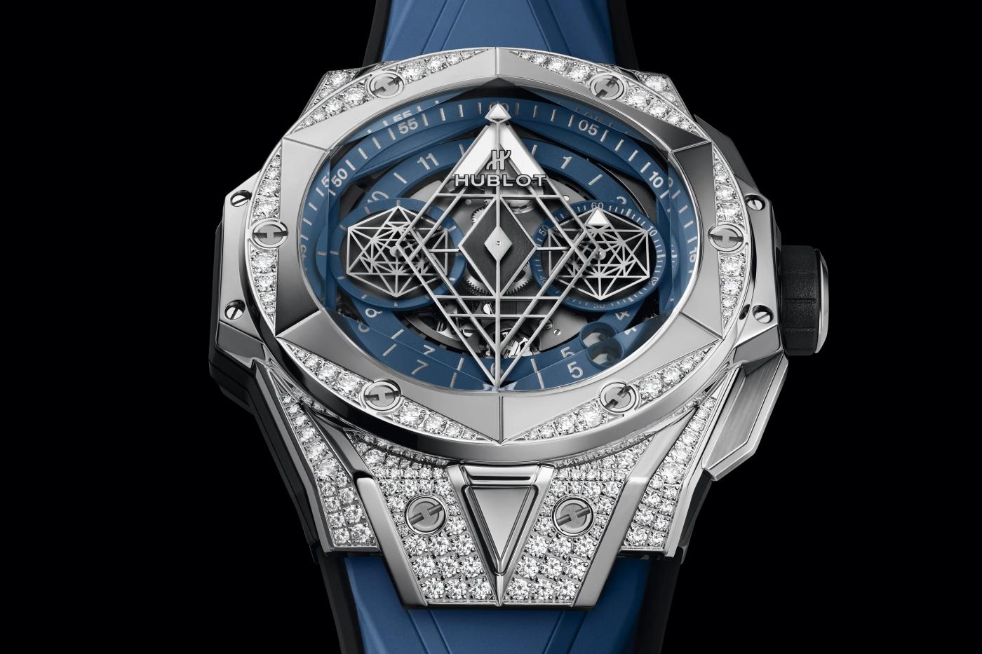 La Cote des Montres List Price and tariffs for the Hublot Partnerships Sang Bleu II Titanium Blue Pave 45MM watch